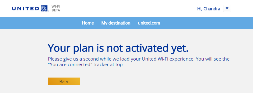 United 1241 - Wi-Fi Not Activated