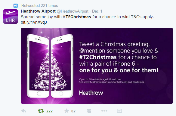 LHR Airport Holiday Celebration on Twitter