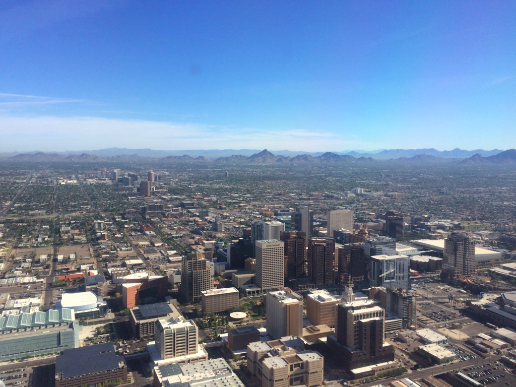 View of downtown Phoenix from AA647