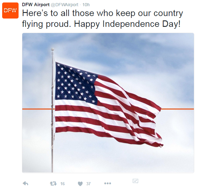 Airports Celebrating Independence Day on social media
